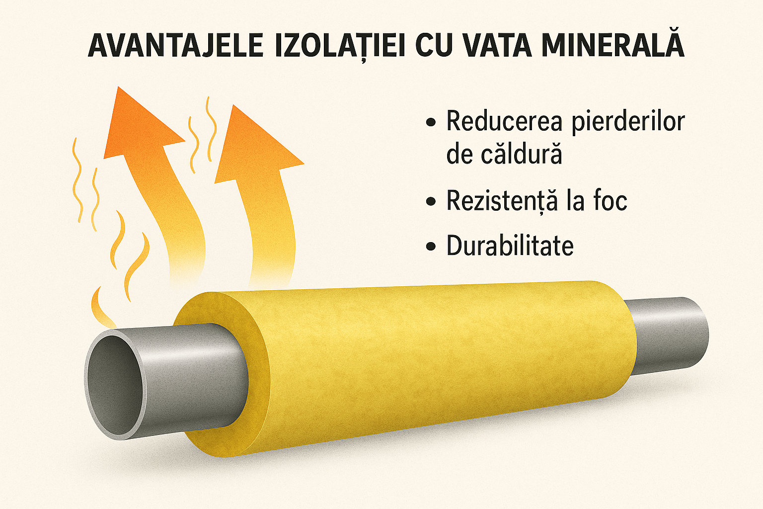 Izolație cu vată minerală 1 poza descriptiva cum se pierde caldura fara izolatie cu vata minerala